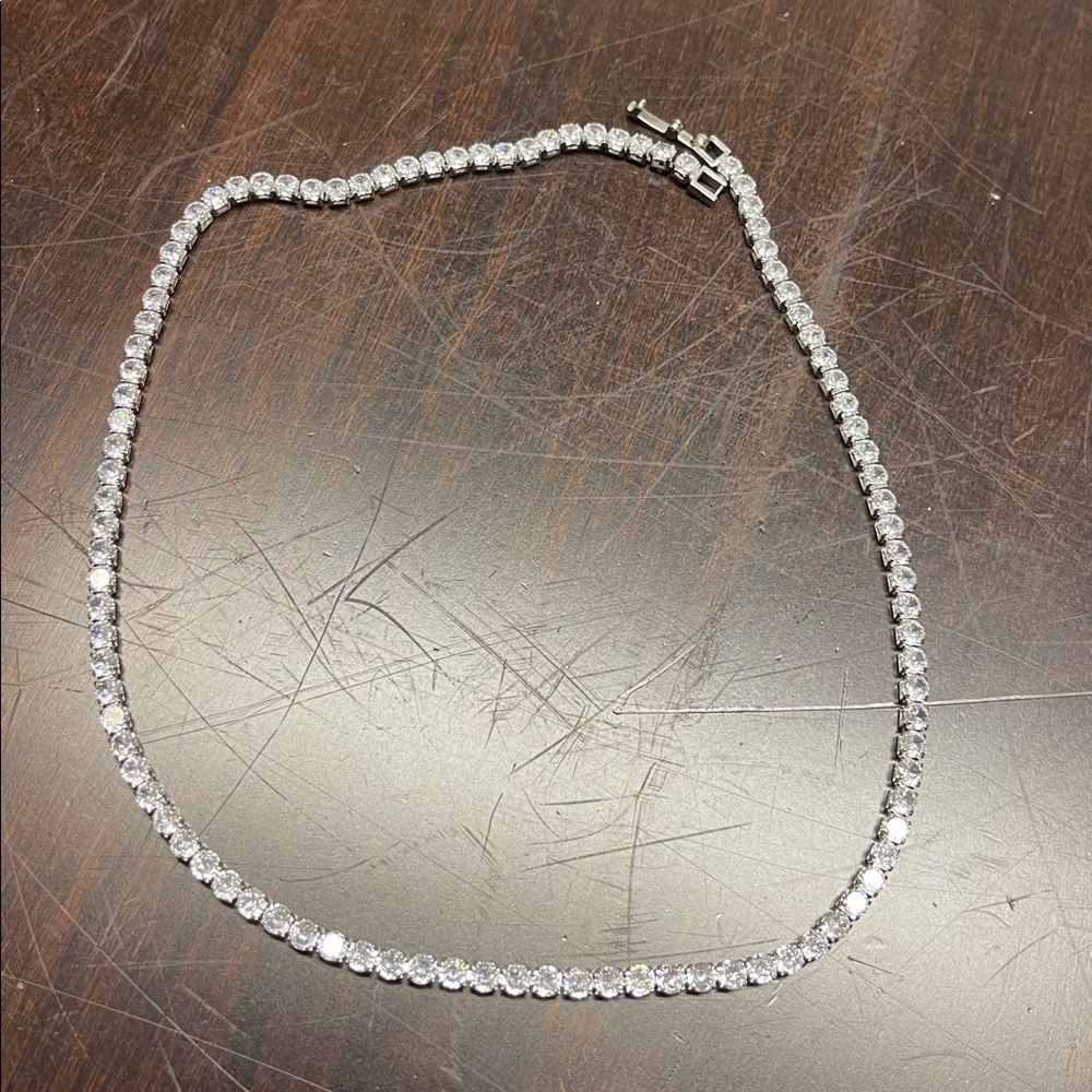 Sterling silver 4mm tennis necklace 20” - Picture 6 of 9